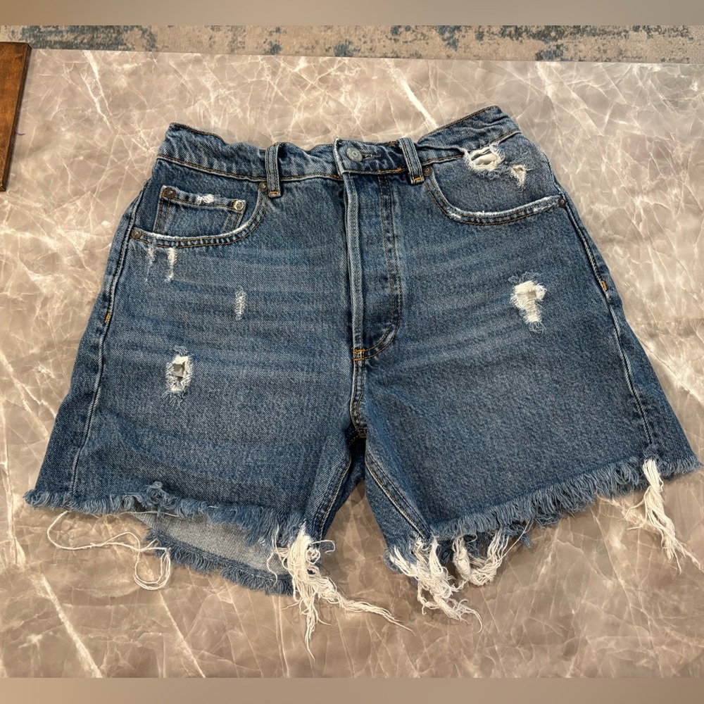 Boyish Blue Distressed Jean Shorts